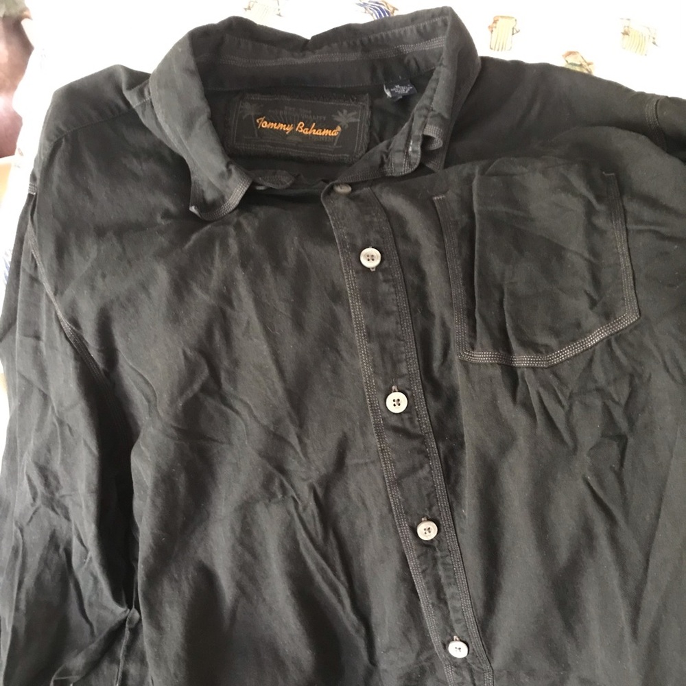 Tommy Bahama, Black, Long Sleeve, X-Large